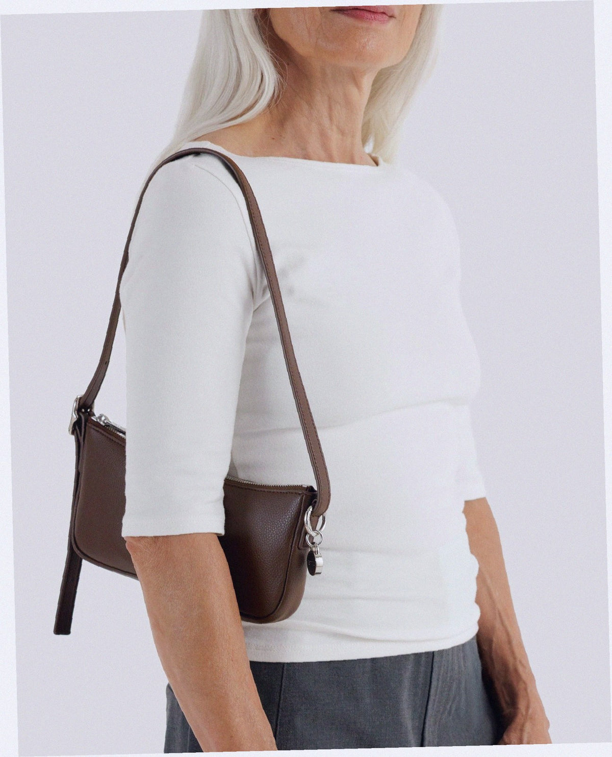 Recycled Leather Pochette - Brown