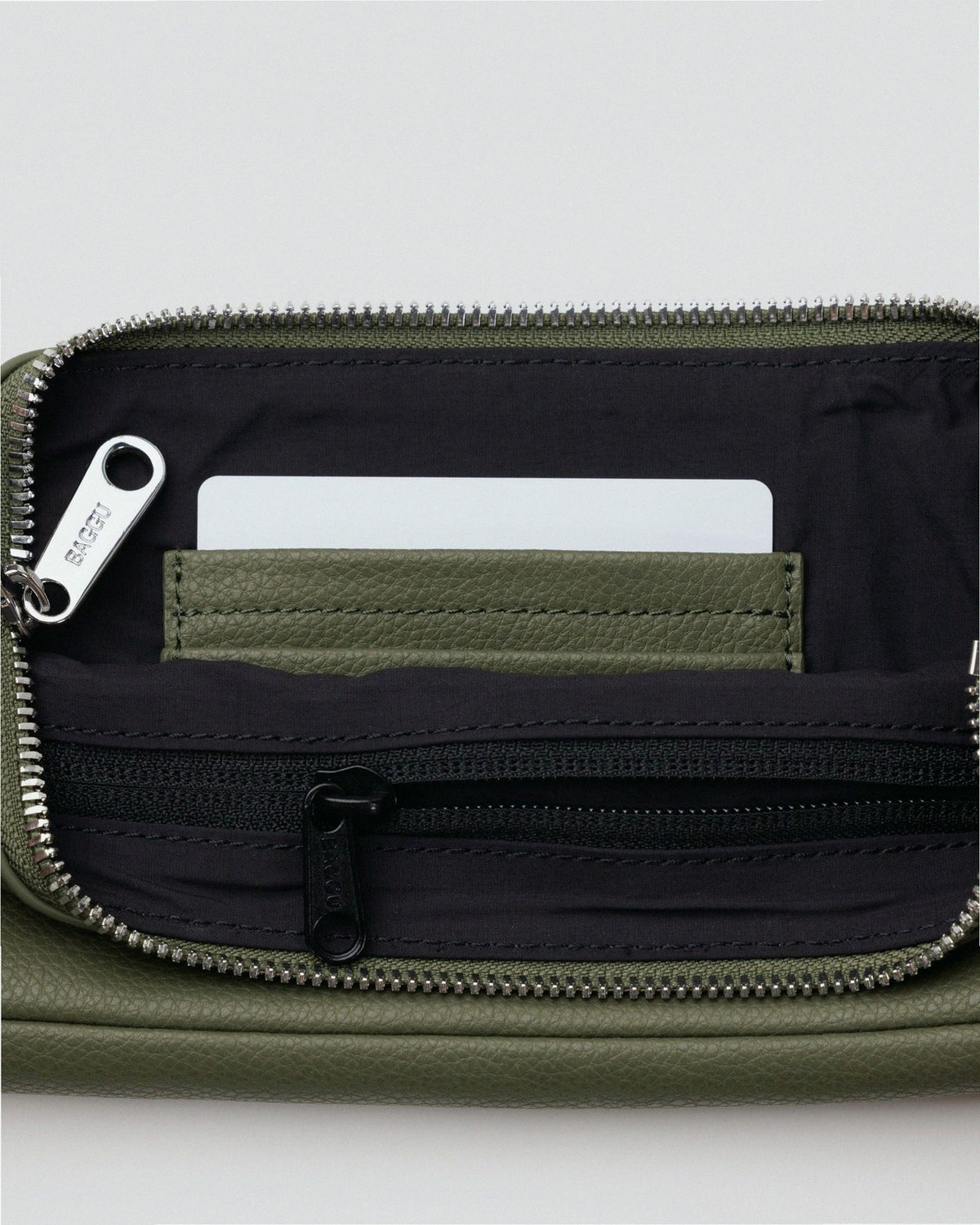 Recycled Leather Pochette - Loden