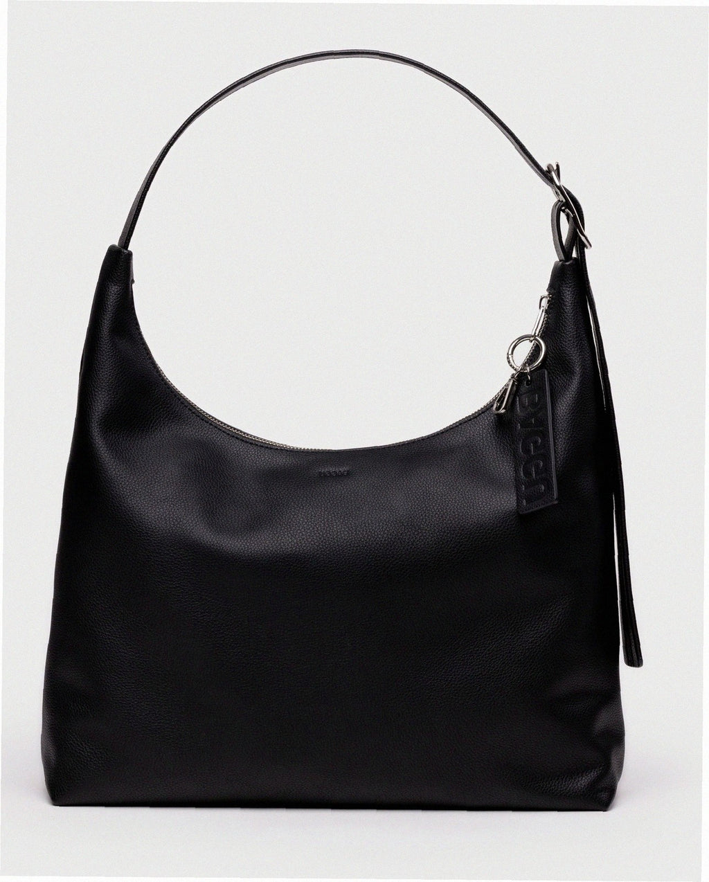 Recycled Leather Shoulder Bag - Black