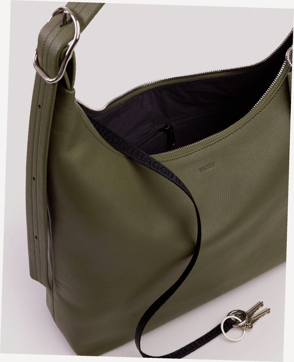 Recycled Leather Shoulder Bag - Loden