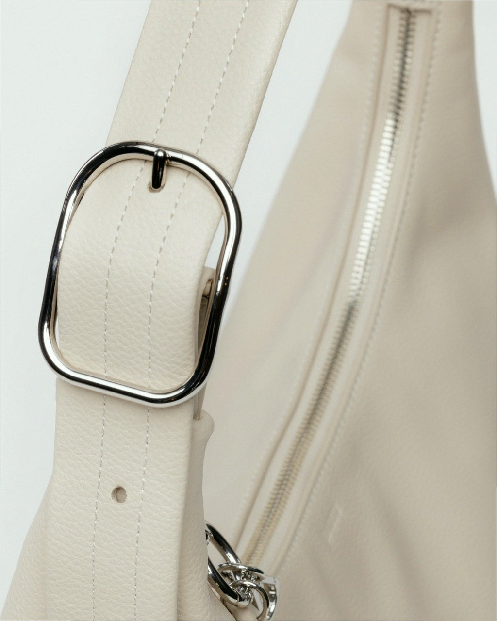 Recycled Leather Shoulder Bag - Stone