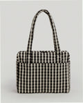 Small Cloud Carry-On Luggage - Black And Cream Gingham