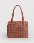 Small Cloud Carry-On Luggage - Tan Houndstooth