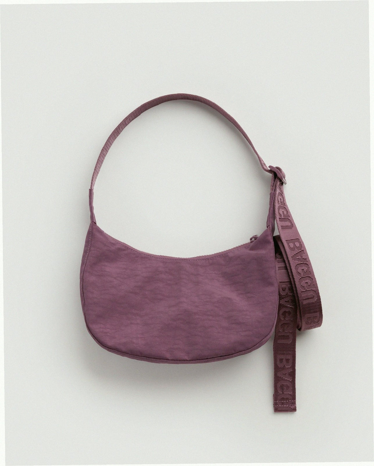 Small Nylon Crescent Shoulder Bag - Wild Plum