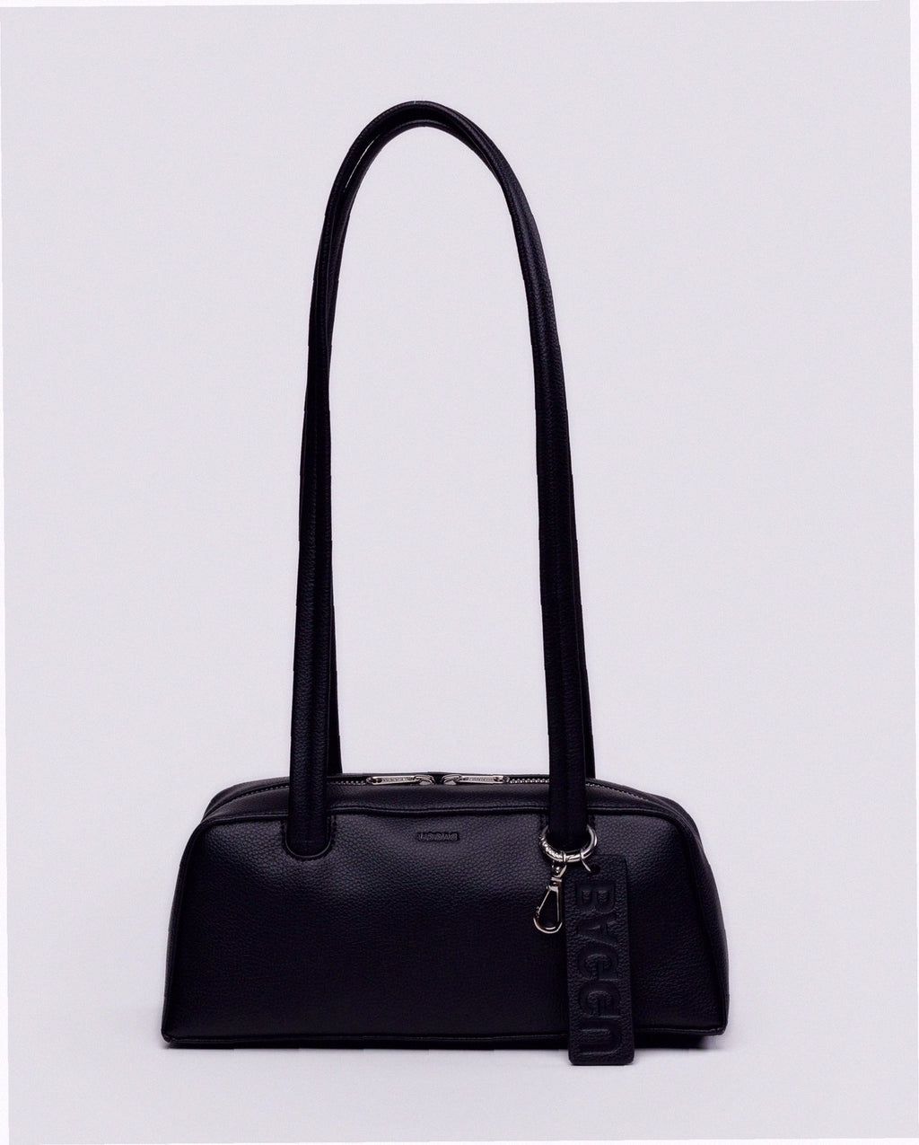 Small Recycled Leather Bowler Bag - Black