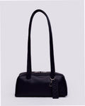 Small Recycled Leather Bowler Bag - Black