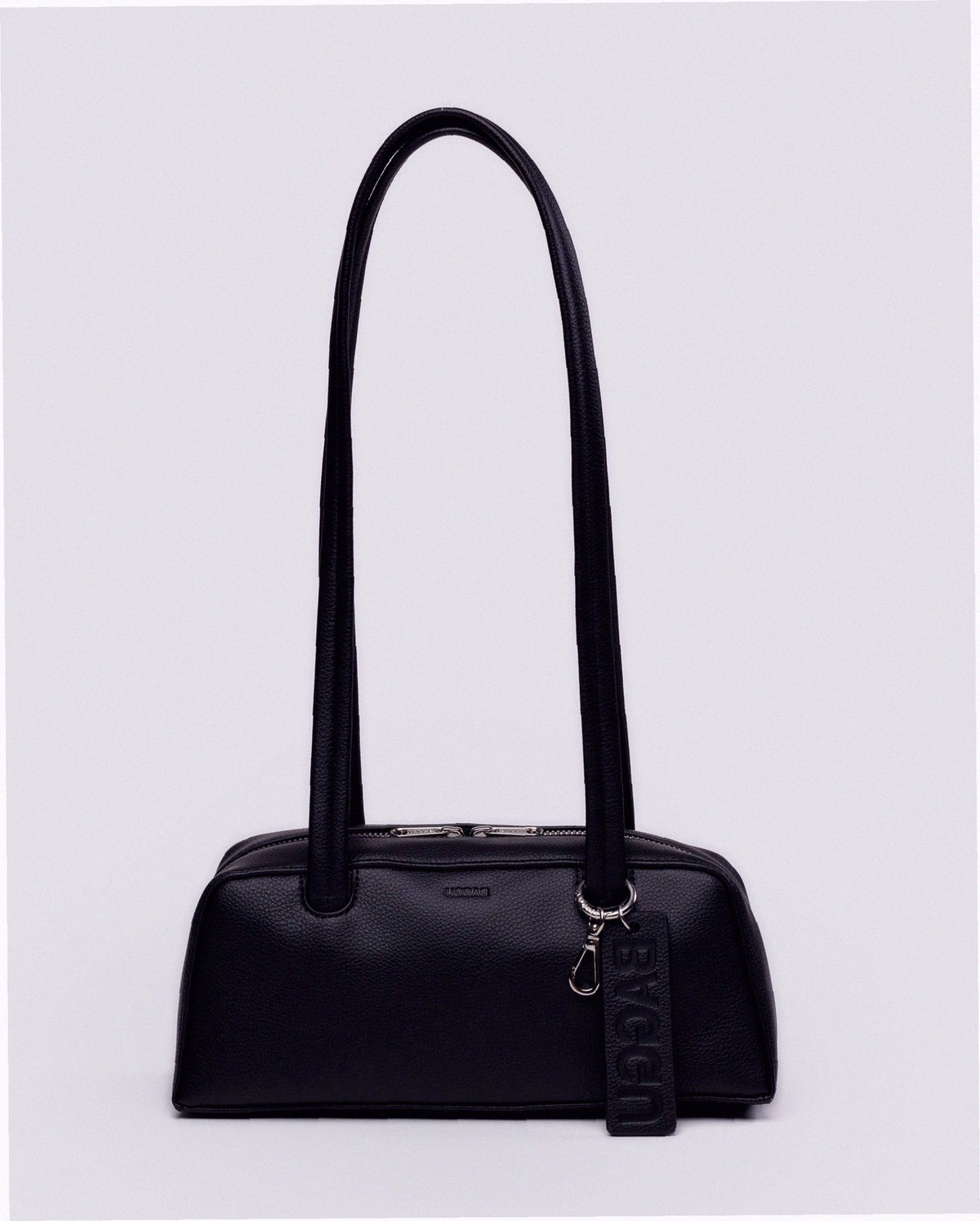 Small Recycled Leather Bowler Bag - Black