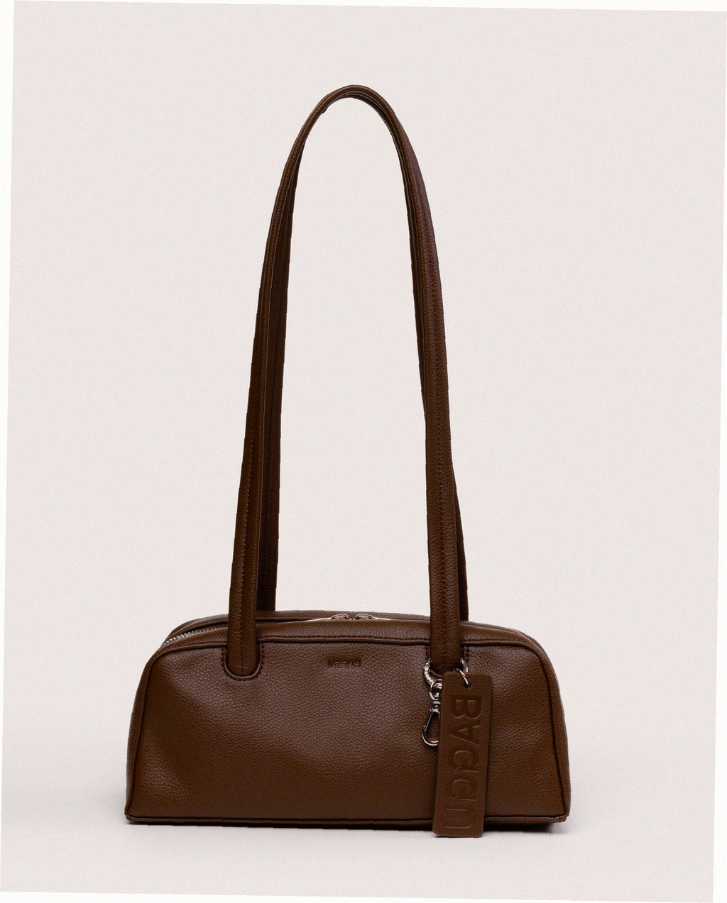 Small Recycled Leather Bowler Bag - Brown