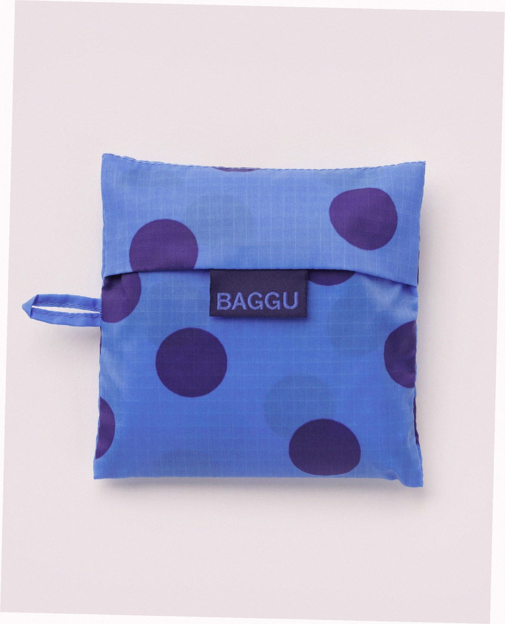 Reusable Nylon Baggu Tote Bag - Blue Polka Dot