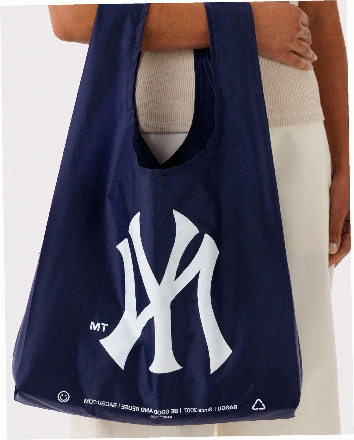 Reusable Nylon Baggu Tote Bag - New York Yankees